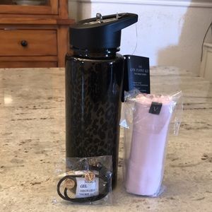 Victoria Secret water bottle hair ties and sweat towel